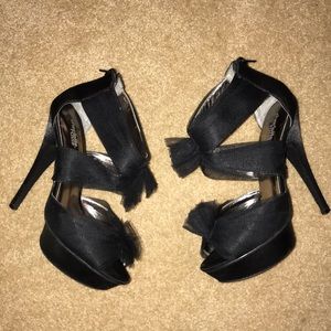 Black ankle bootie heels